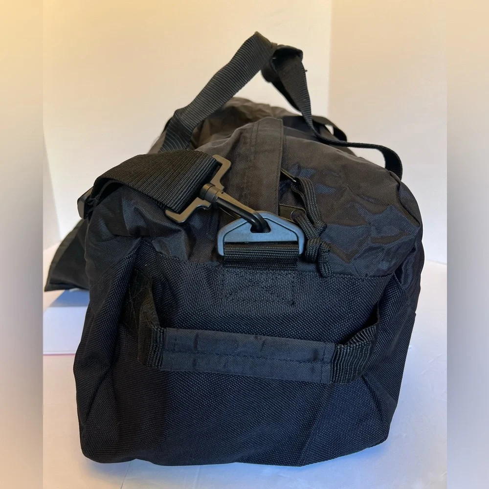 Vintage Dark Black Large Duffel Bag for Travel or Sports.  New without Tags.